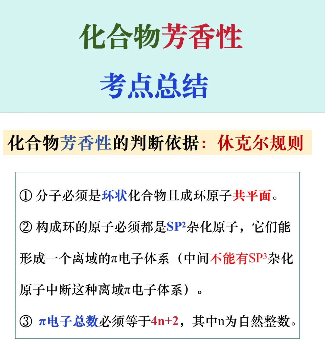 化合物芳香性考点总结 化合物芳香性考点总结