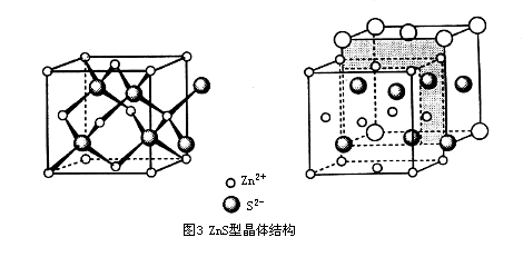 硫化锌晶胞三维结构图图片