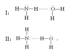 NH3跟H2O分子间形成氢键，用谁的H呢？
